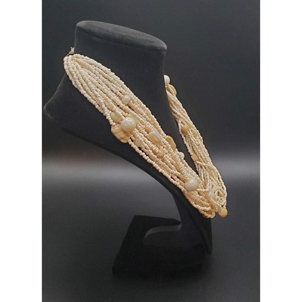 Multi-strand, Layered Glass‎ Seed Bead Necklace 19